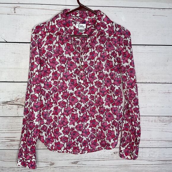 Lilly Pulitzer Tops - Lilly Pulitzer‎ Womens Shirt  Size 2 Pink Floral Blouse Long Sleeve Button Front